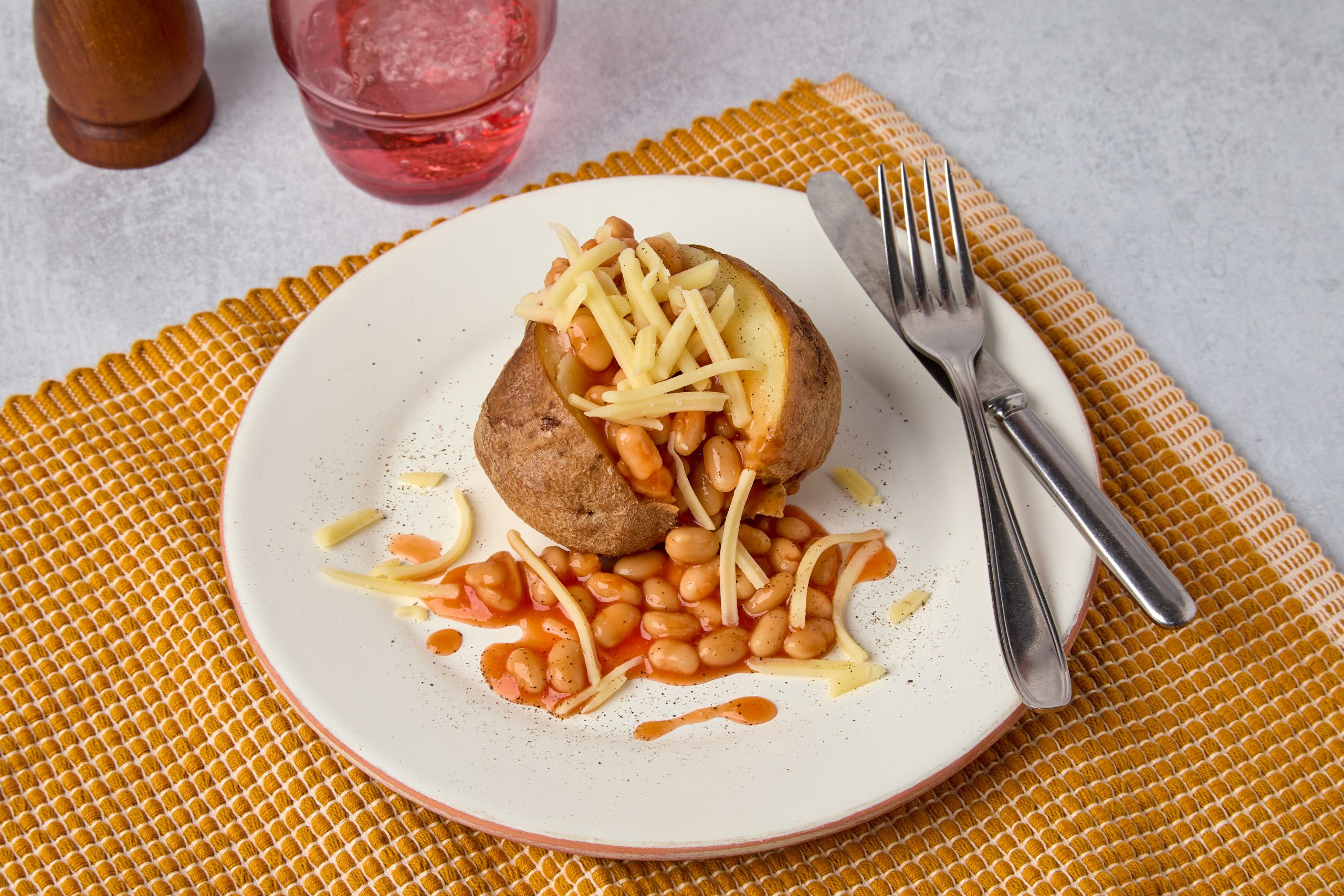 Saxon Foods Standard Ready Baked Jacket Potato Classic Cheese & Beans Filling