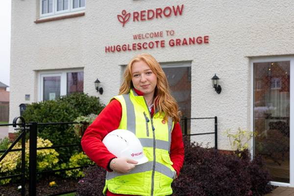 Emily Skinner, Trainee Site Assistant, works at the Hugglescote Grange housing development