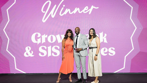 Growthack award win on stage